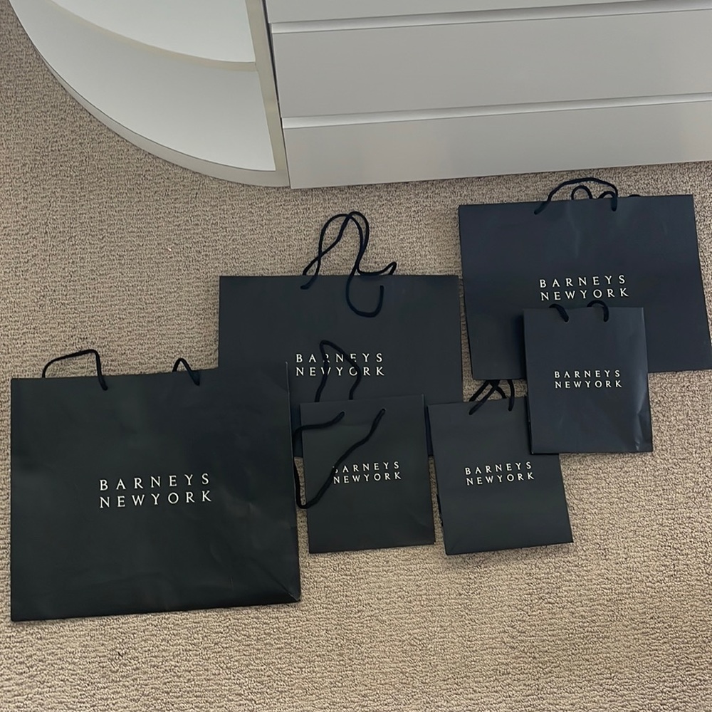 Set of 6 Barneys New York Shopping bags